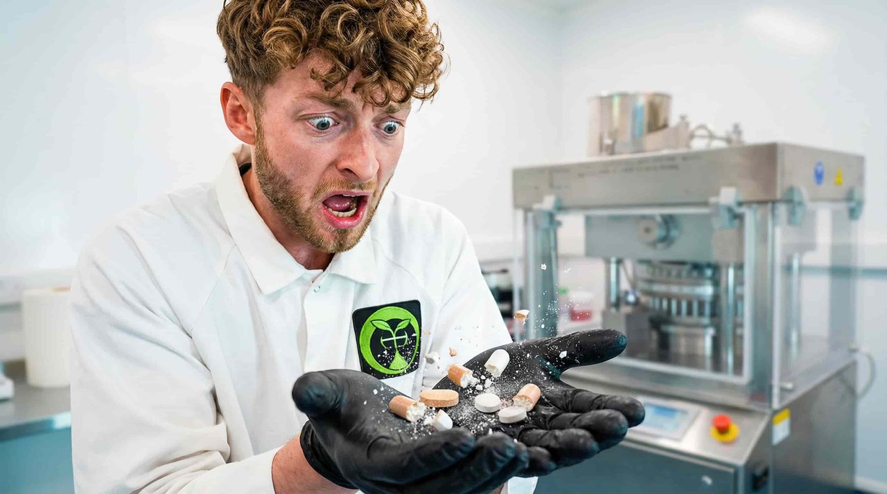 Logan making capsules without excipients in the NF Supplements facility